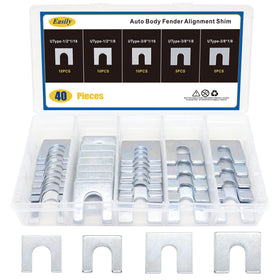 Easily front packaging showing organized shim kit and quick access benefit