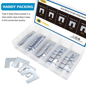 Easily size comparison stack shows thickness options for accurate spacing
