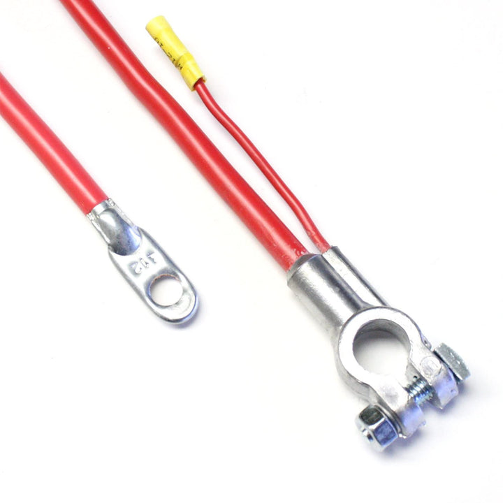 east penn red 43in 4ga cable front view showing durable insulation and clear terminal identification