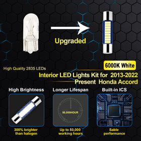 EASY EAGLE dome light installed in Accord creating bright, even cabin illumination