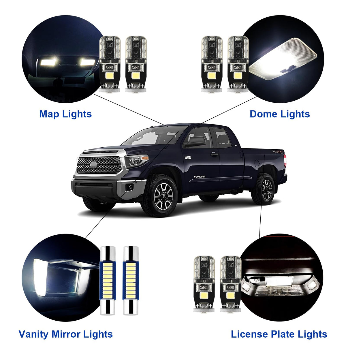 EASY EAGLE dome light installed in Tundra improving cabin visibility