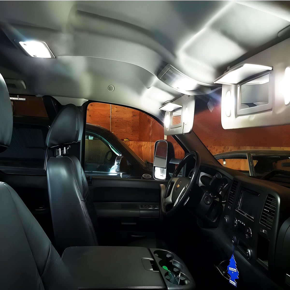 EASY EAGLE license plate light installed on Silverado, enhancing rear visibility and style