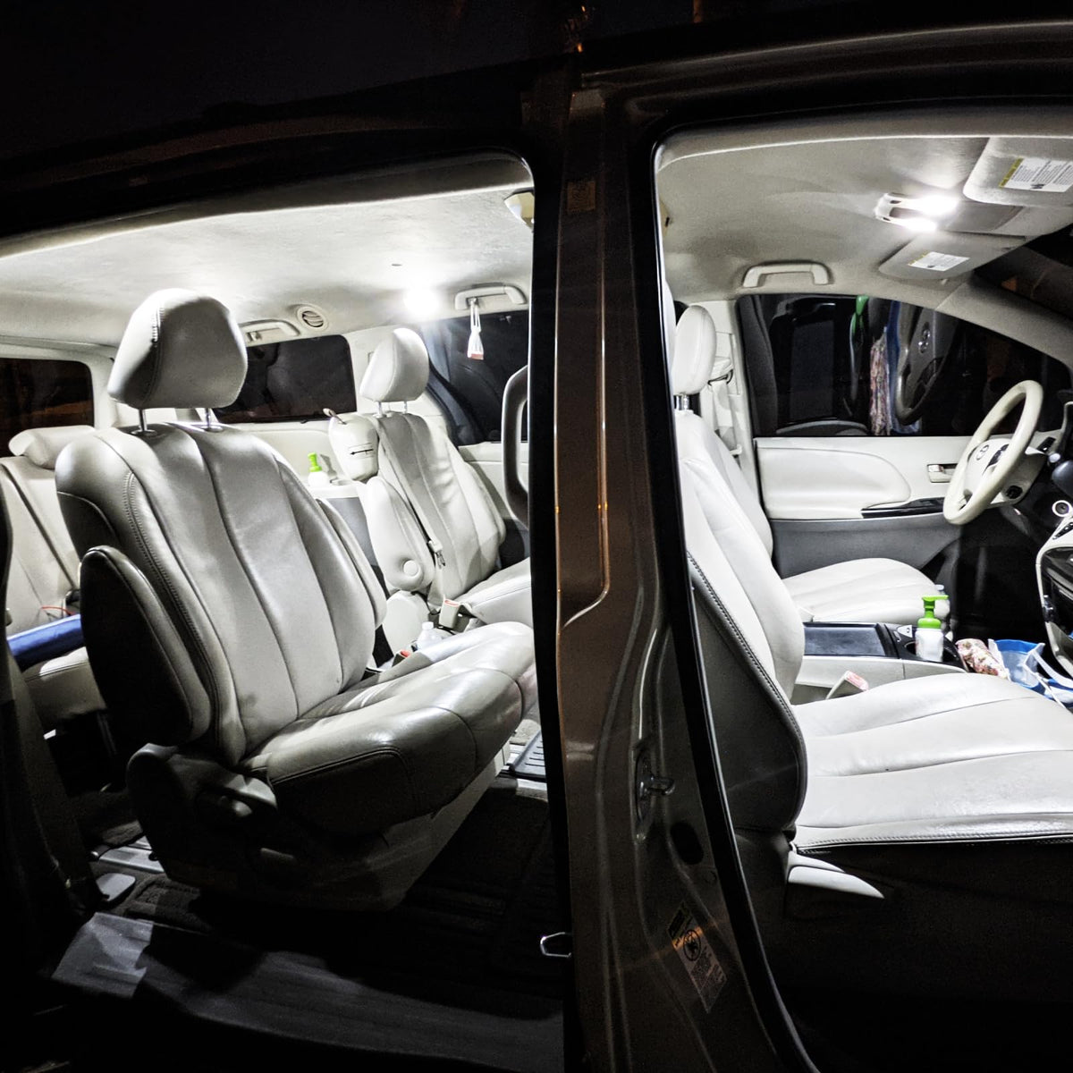 EASY EAGLE trunk light installed with scale reference showing brighter cargo illumination