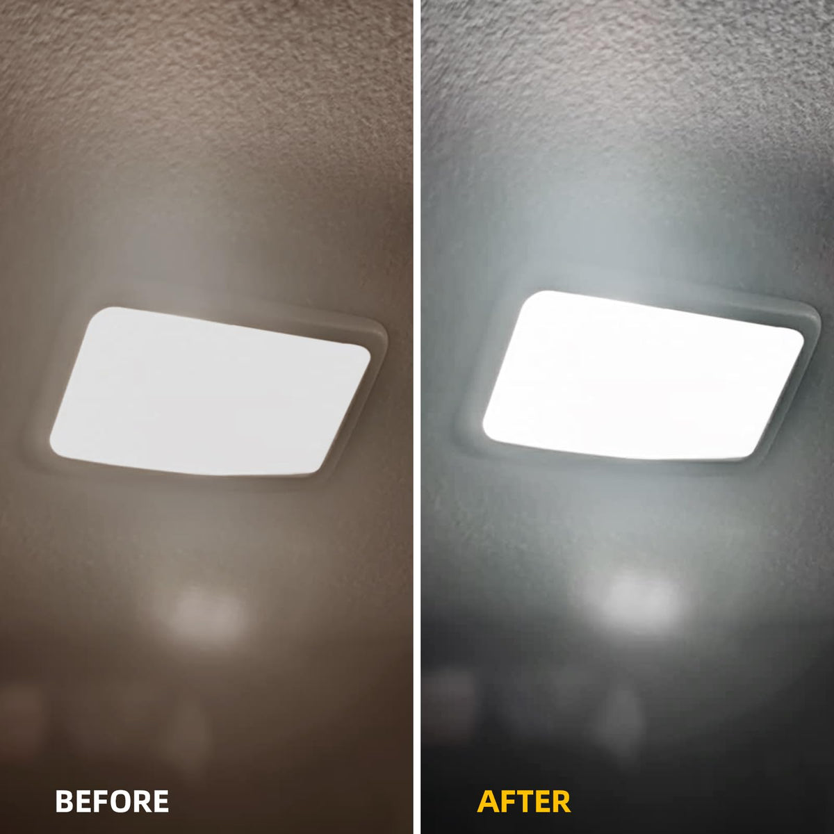 EASY EAGLE vanity and map lights lit to show improved reading and mirror clarity