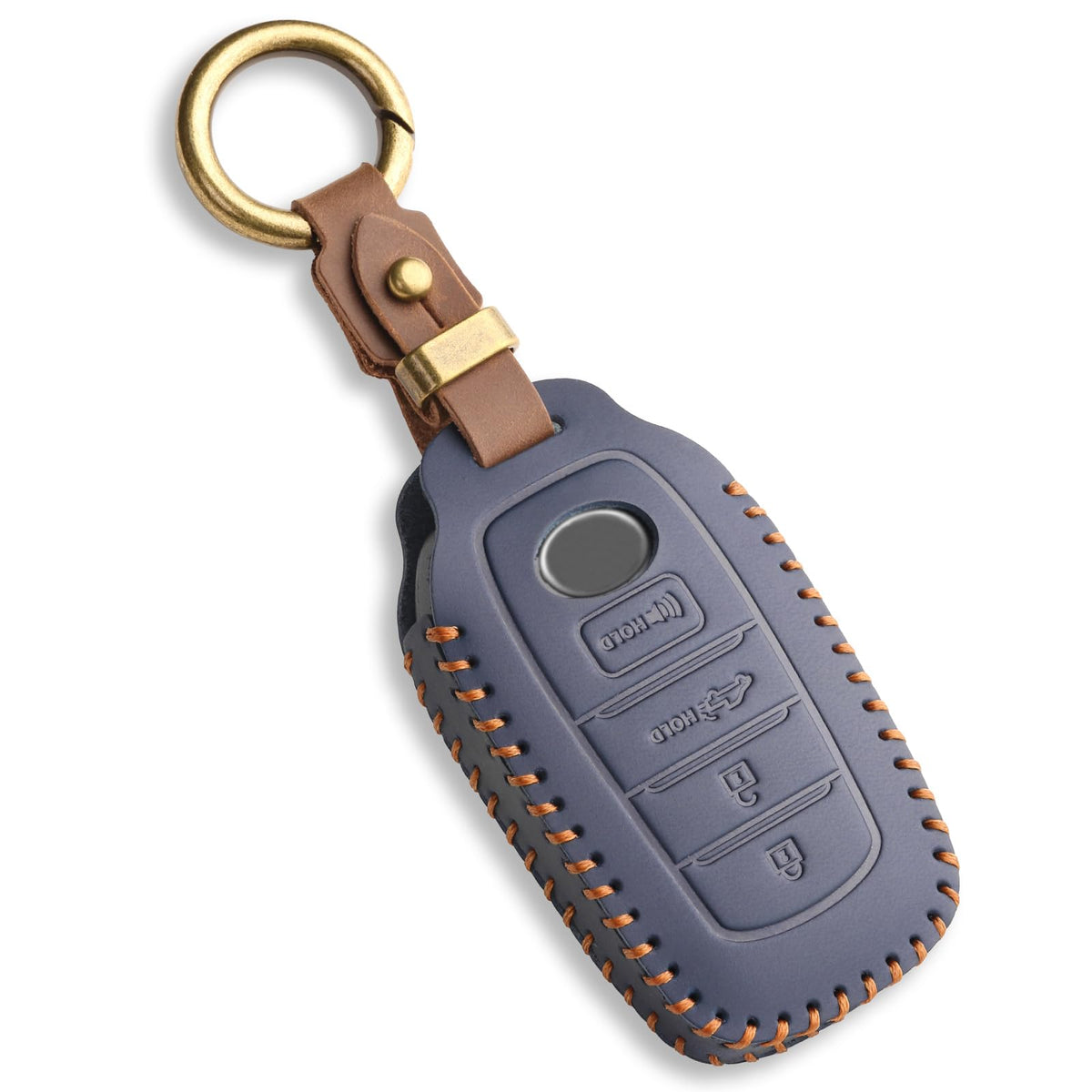 EASYANT front view leather key fob cover showing fit and protection