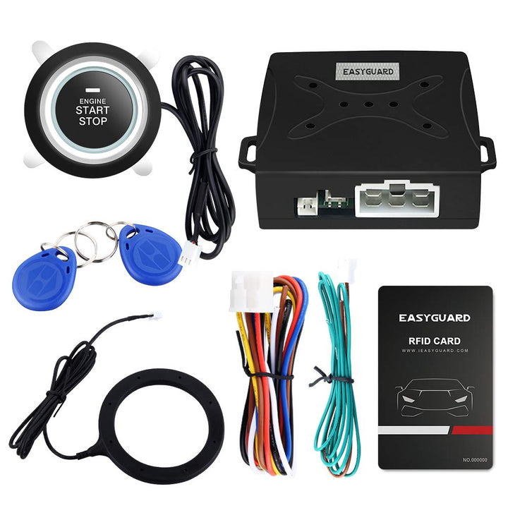 EASYGUARD front panel view showing push start button and clean design benefit