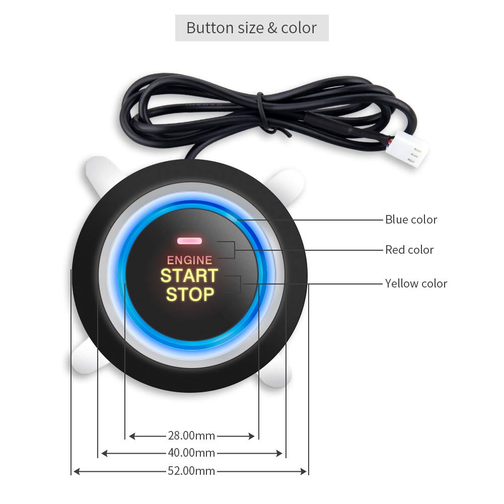 EASYGUARD close-up of illuminated push button for easy night starts