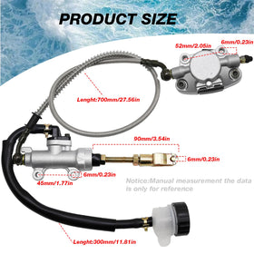 EATAKWARD brake hose and M10x1.25 banjo fitting showing secure hydraulic connection