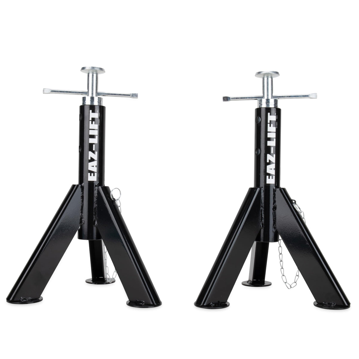 Eaz-Lift front view of telescopic jack showing sturdy steel construction and quick setup