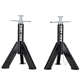 Eaz-Lift front view of telescopic jack showing sturdy steel construction and quick setup
