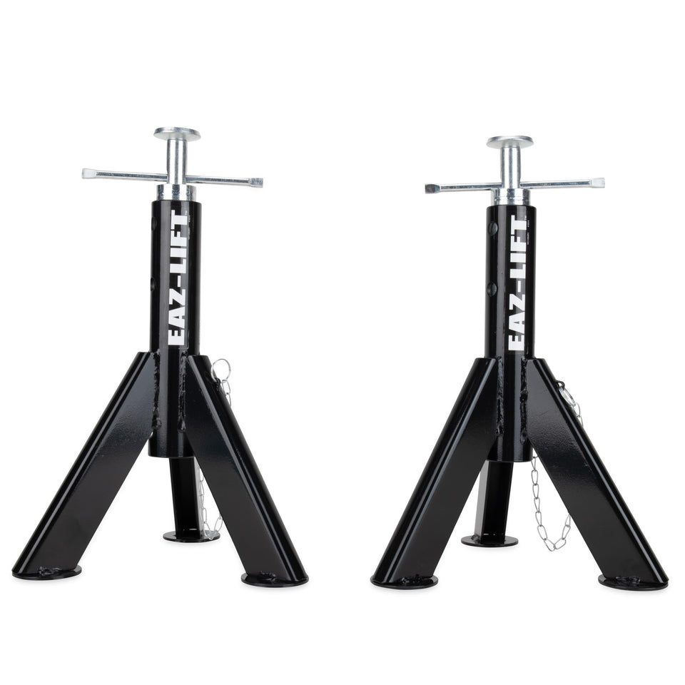 Eaz-Lift front view of telescopic jack showing sturdy steel construction and quick setup