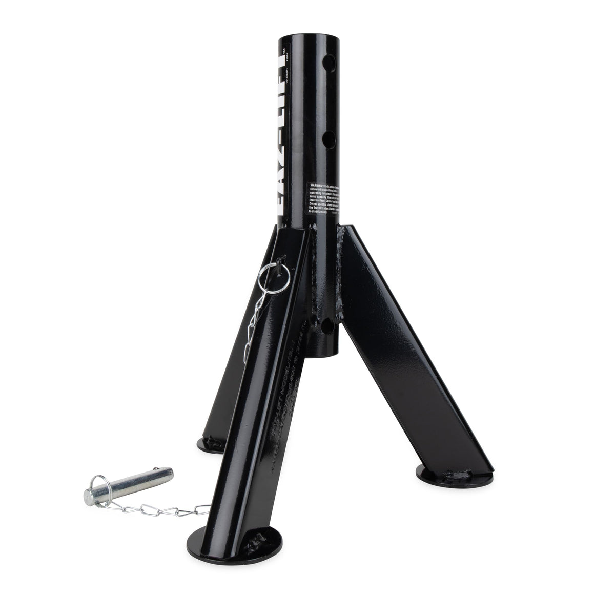 Eaz-Lift jack in campsite scene providing easy leveling and reliable stability