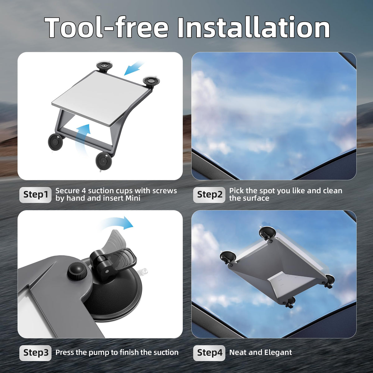 EAZUSE Starlink Mini attached to boat window showing weather-ready mounting option