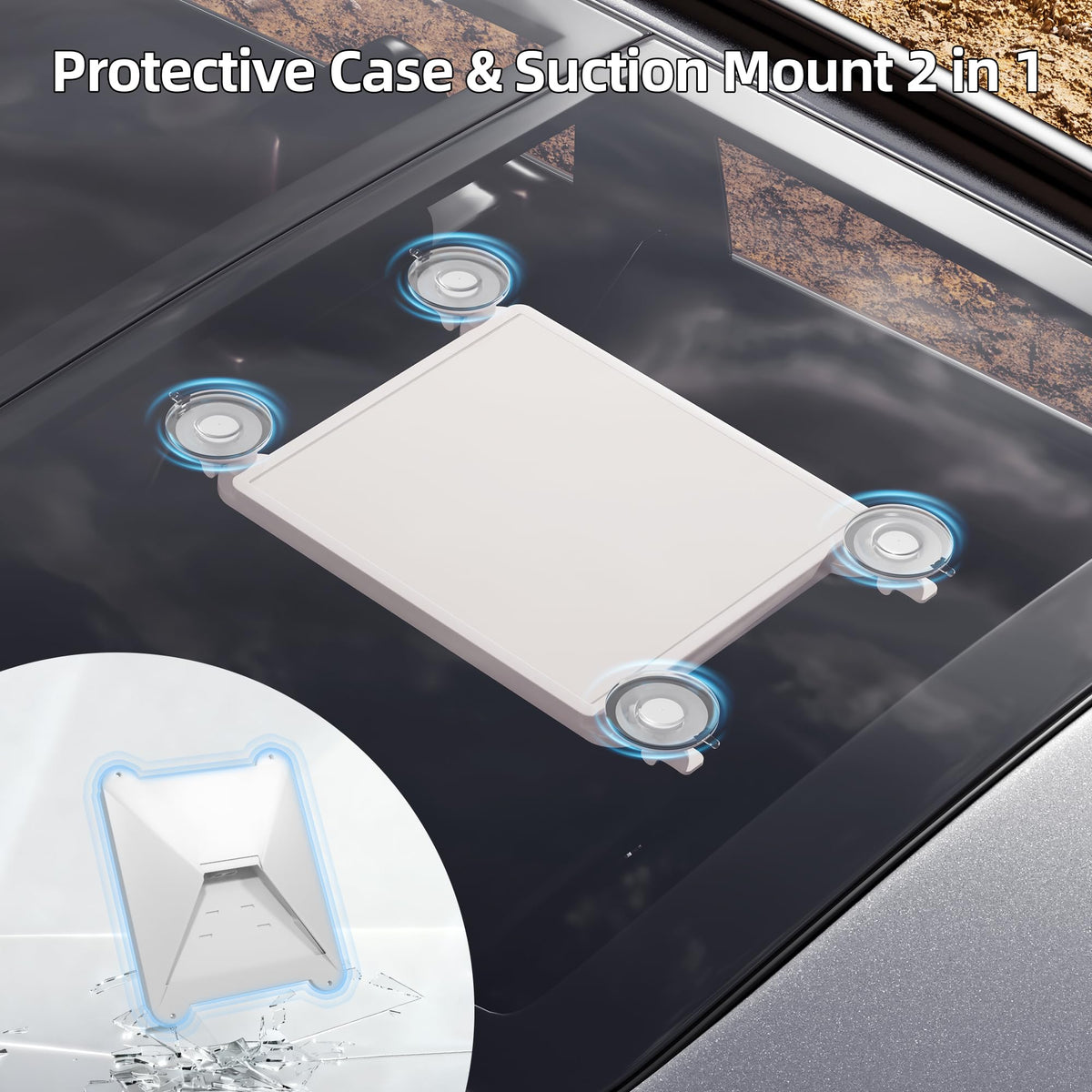 EAZUSE Starlink Mini suction cups close-up showing firm multi-point grip