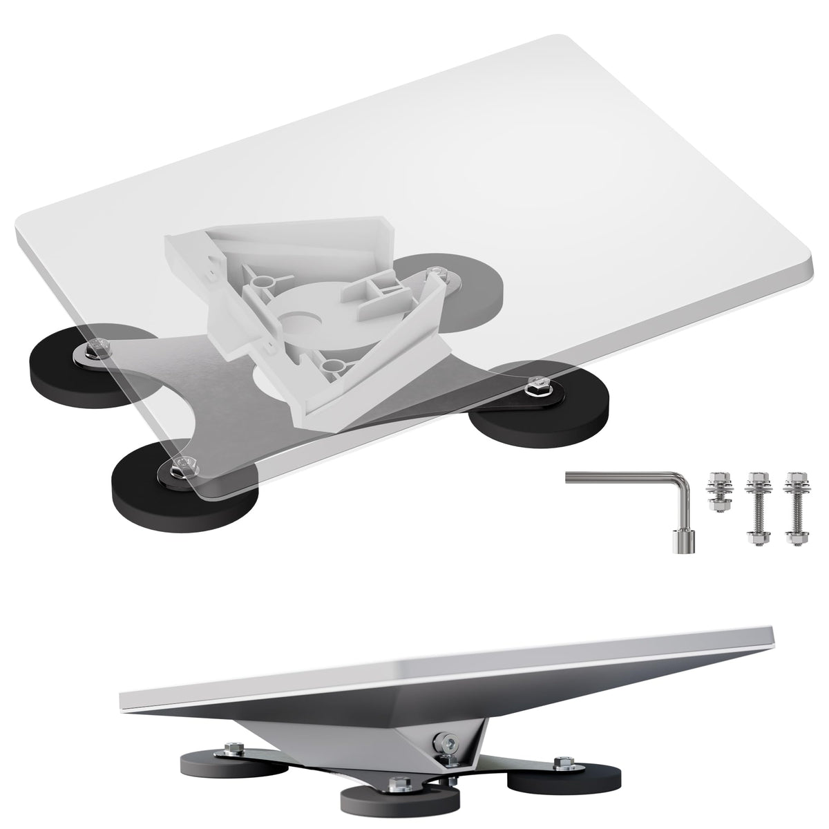 EAZUSE front view of mount showing compact profile and secure fit benefit