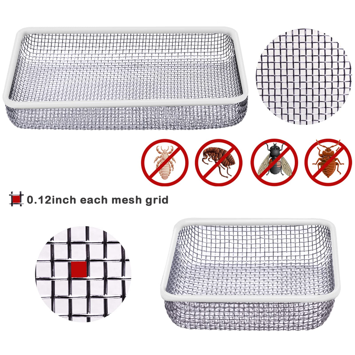 Eazy2hD close-up of rectangular screen rubber edge and stainless mesh for corrosion resistance