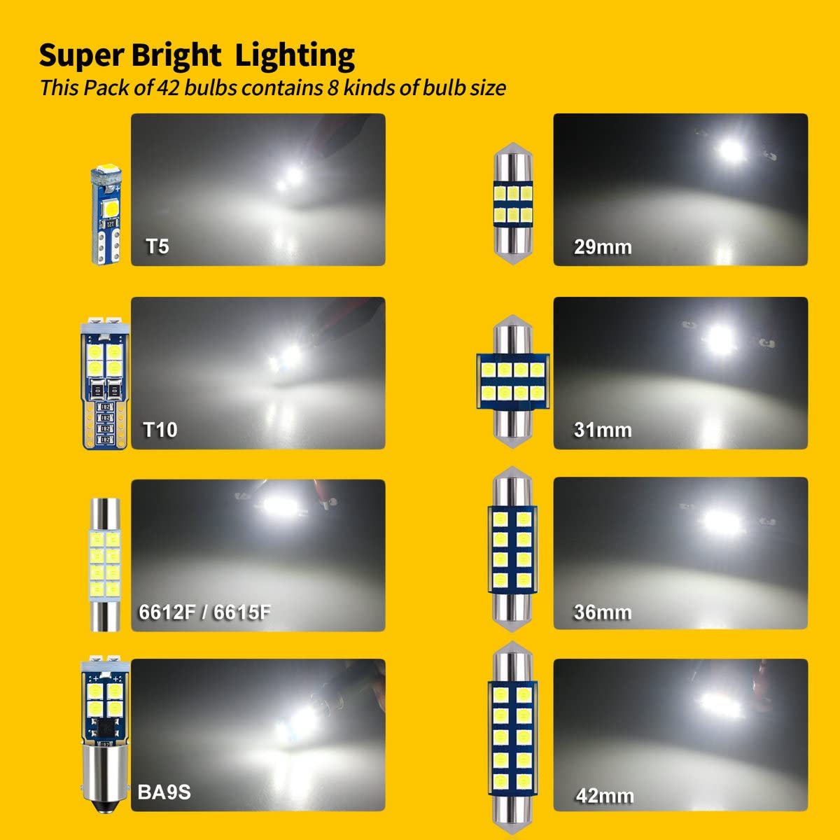 EBAIFUN installed in car dome and map light, demonstrates brighter interior visibility benefit