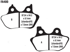 EBC FA400V close-up friction surface highlighting semi-sintered texture for durable braking
