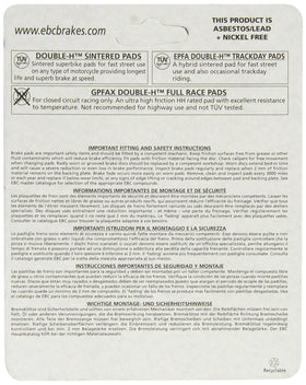 EBC FA197HH close-up of bonded lining and chamfer edges, shows consistent contact benefit
