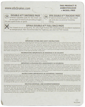 EBC FA252HH close-up of friction surface highlighting durable bonded lining