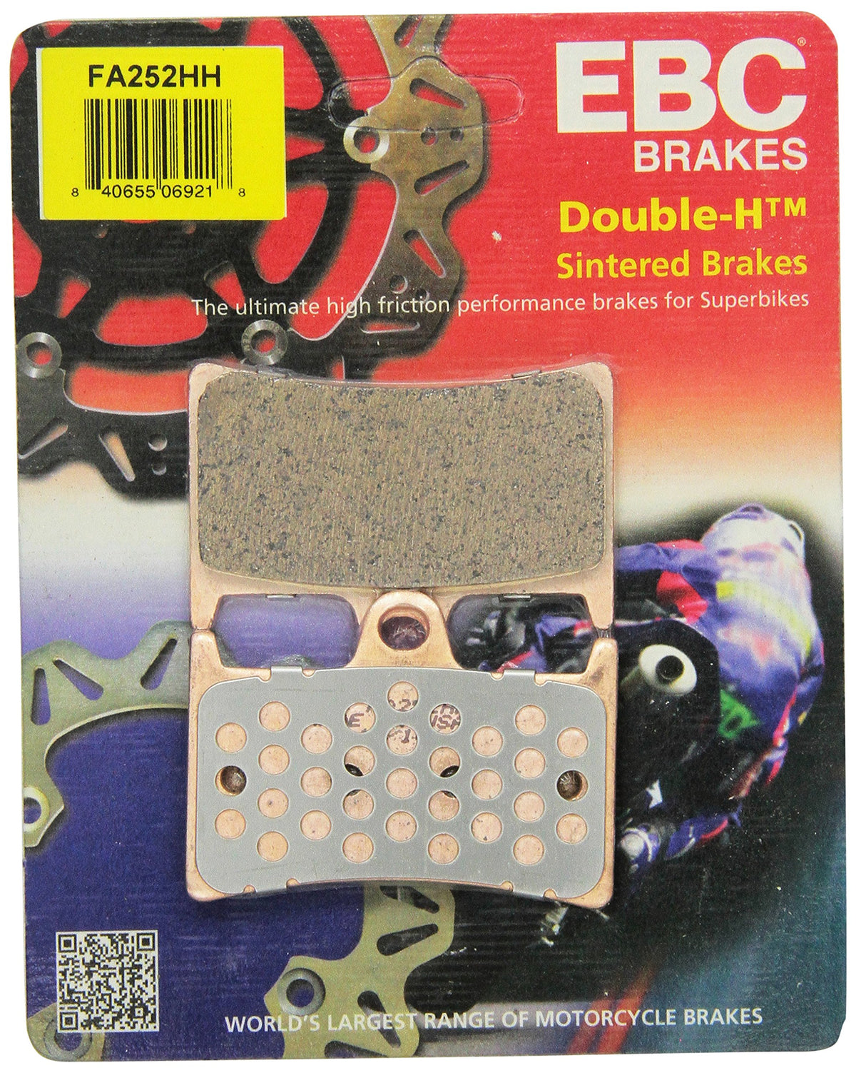 EBC FA252HH front view of brake pads showing fitment and reliable bite