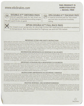 EBC FA319/2HH close-up of pad friction surface highlighting durable bond and improved bite
