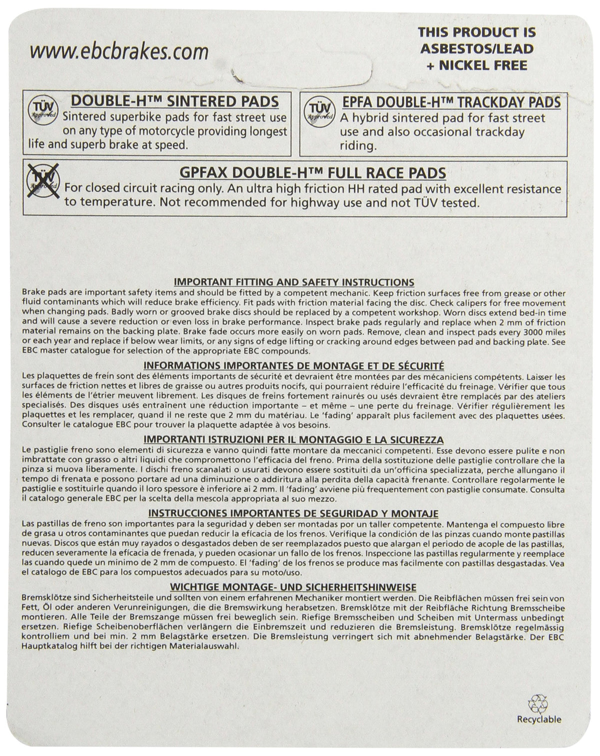 EBC FA347HH close-up of friction surface highlighting compound texture and durability