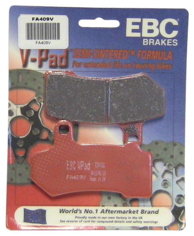 EBC FA409V front face close-up showing pad surface and chamfer benefit