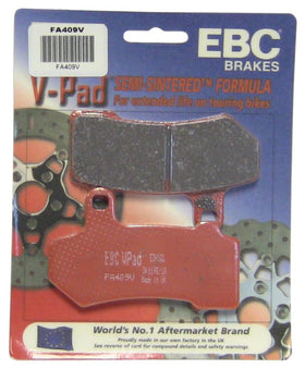 EBC FA409V front face close-up showing pad surface and chamfer benefit