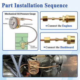 Ebrmeiwo tubing installed under hood demonstrating neat routing and secure gauge feed