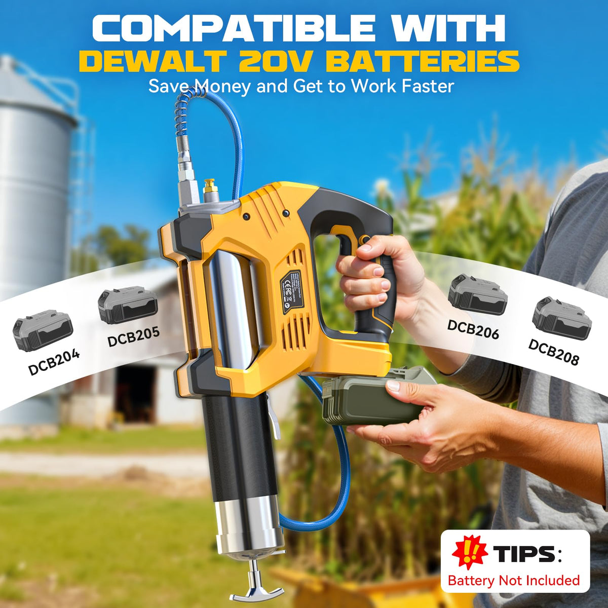 Ecarke grease gun with 90° coupler applied for tight-space lubrication efficiency