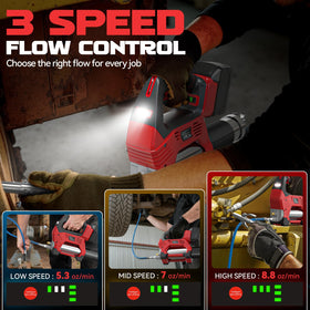 Ecarke nozzle close-up showing secure seal and leak prevention benefit