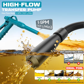 Ecarke reinforced 51 inch hose and five adapters displayed for universal fit