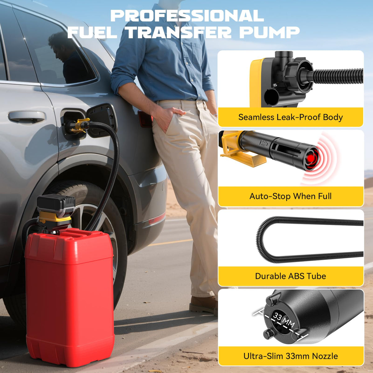 Ecarke pump in use refueling motorcycle to speed safe transfer