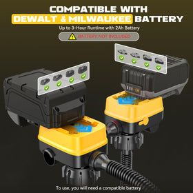 Ecarke with DeWalt battery mounted showing quick battery attachment benefit