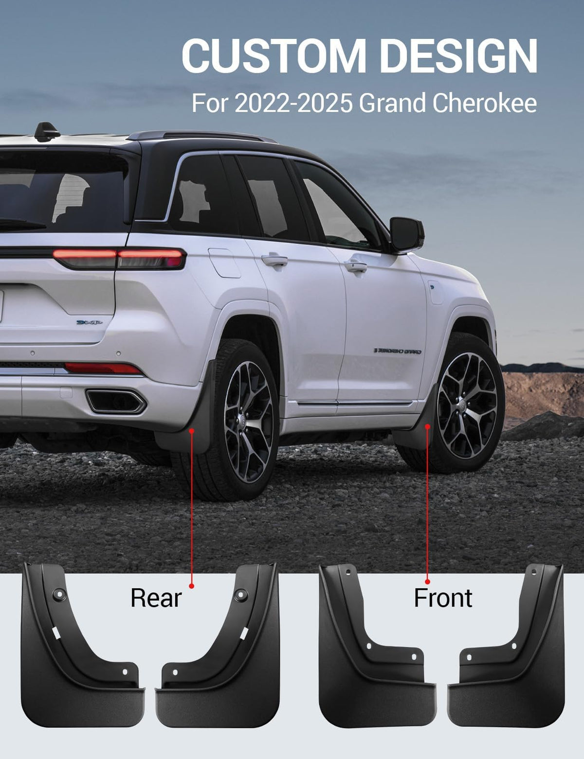 Ecarzo front driver mud flap close view highlighting fit and finish