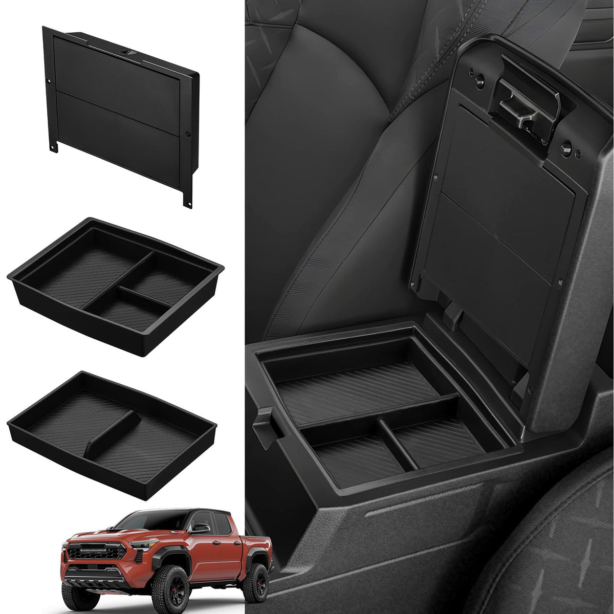 Ecarzo front view installed showing neat console and increased storage