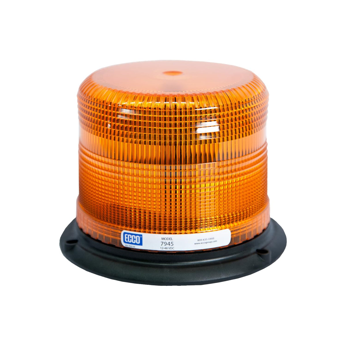 ECCO 7945A front view showing amber lens and strong visibility