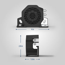 ECCO back up alarm close-up of glass-filled nylon and epoxy-encapsulated electronics protection