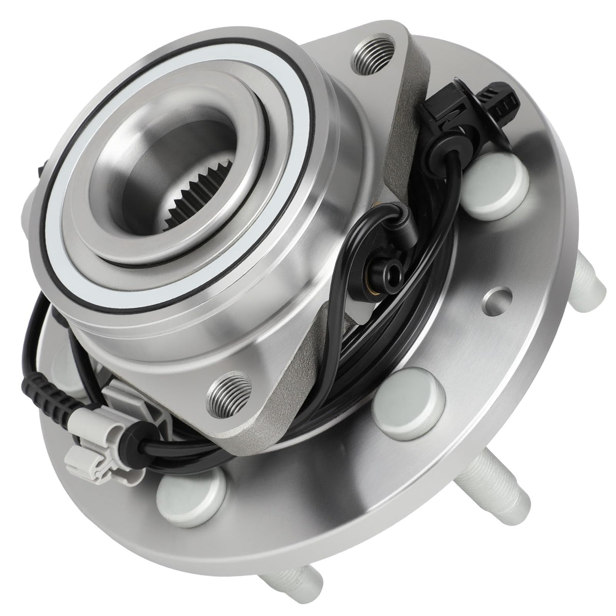 ECCPP front hub assembly front view showing mounting holes and flange benefit secure fit