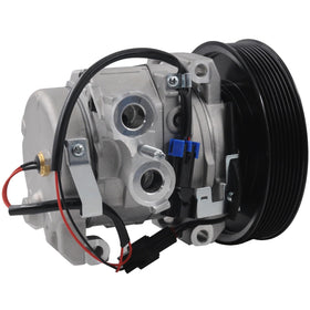 ECCPP AC compressor front assembly showing mounting points and robust design benefit durability
