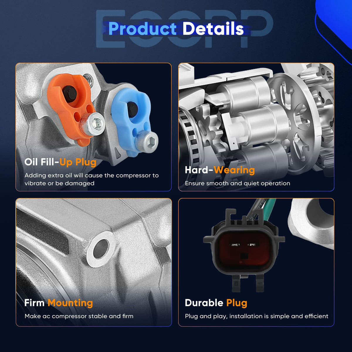 ECCPP compressor with clutch installed illustrating ready-to-fit convenience