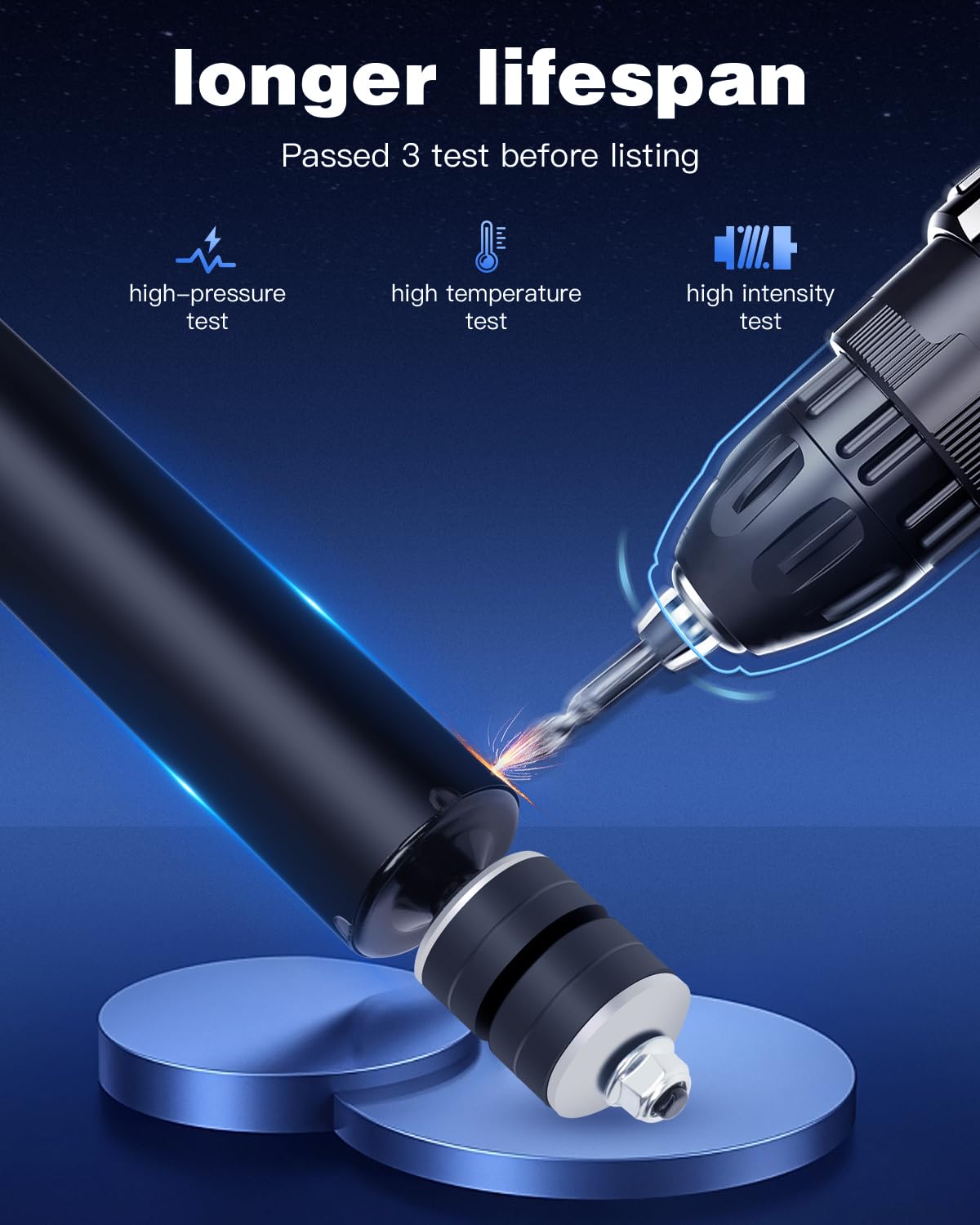 ECCPP rear shock close-up highlighting durable construction and longevity