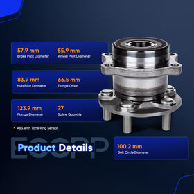 ECCPP hub installed on a Subaru rear wheel demonstrating restored smooth rotation