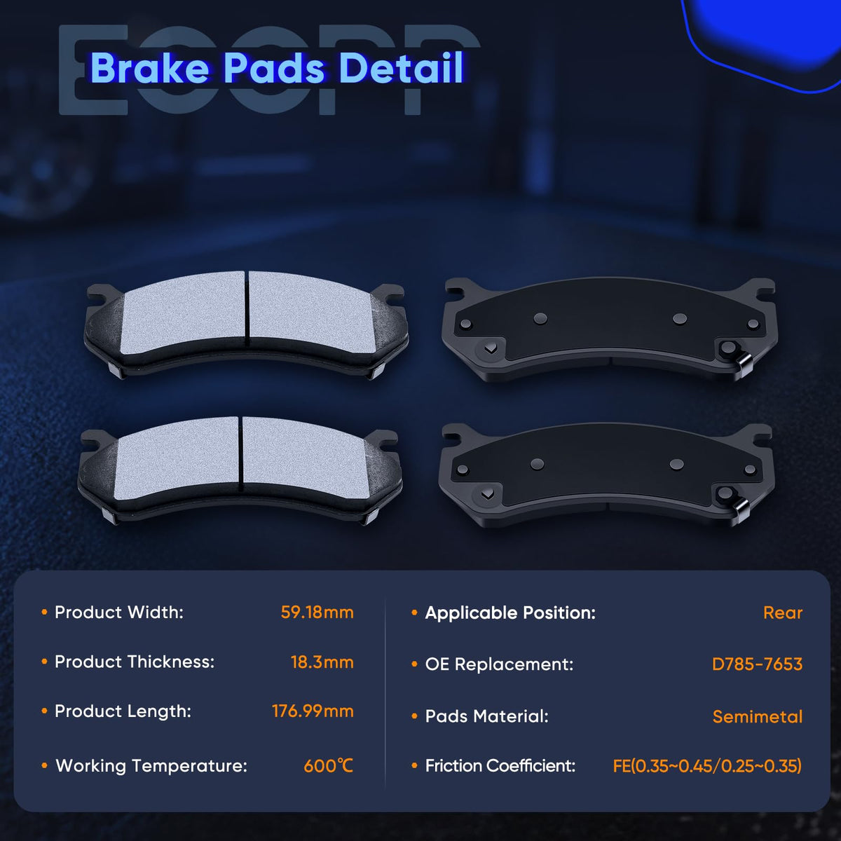 ECCPP product label with ATD785C D785-7653 reference for correct vehicle match