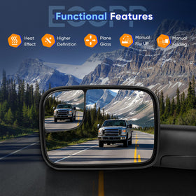 ECCPP manual fold hinge close-up protecting mirrors in tight spaces