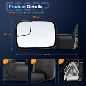 ECCPP mirror mounting hardware closeup showing secure fit and easy installation