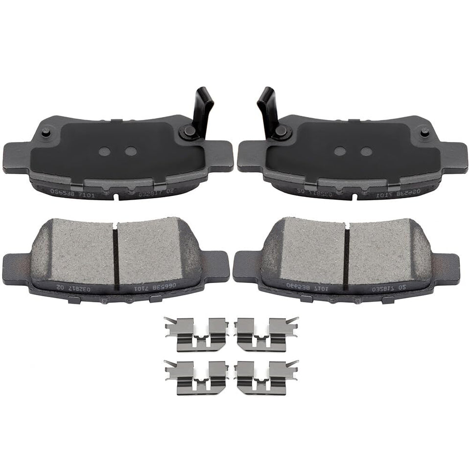 ECCPP rear brake pads front view showing shape and fit for easy replacement