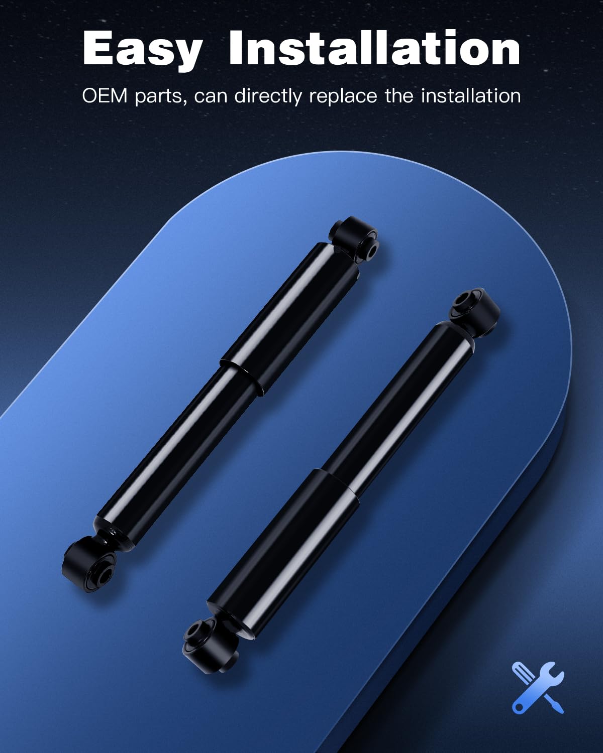 ECCPP rear shocks side-by-side for scale to confirm correct size fitment