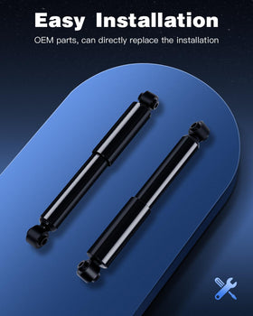 ECCPP rear shocks side-by-side for scale to confirm correct size fitment